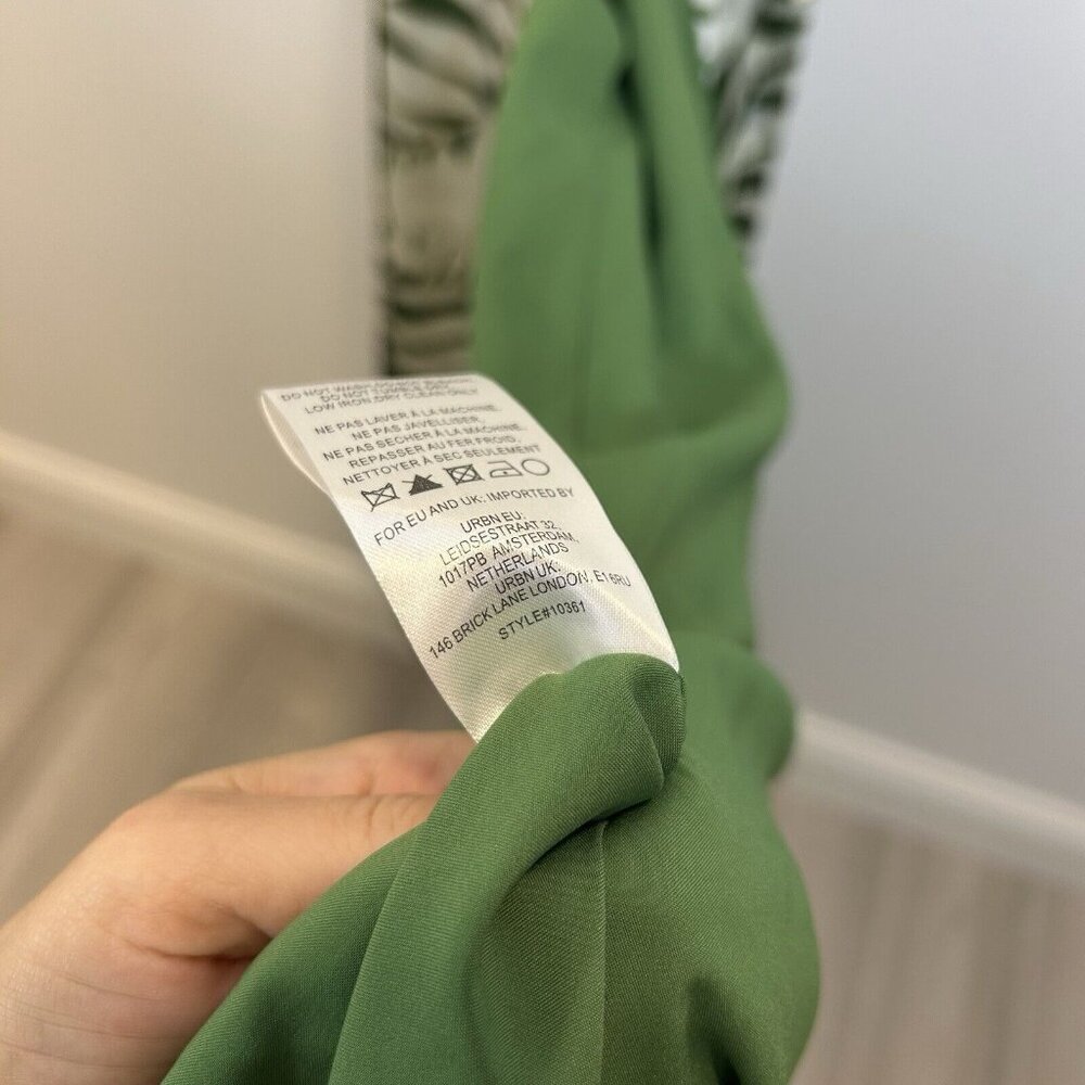 Anthropologie Hutch Palms Wrap Maxi Dress, Green And Cream, US Size 1X Flowy - Picture 9 of 12